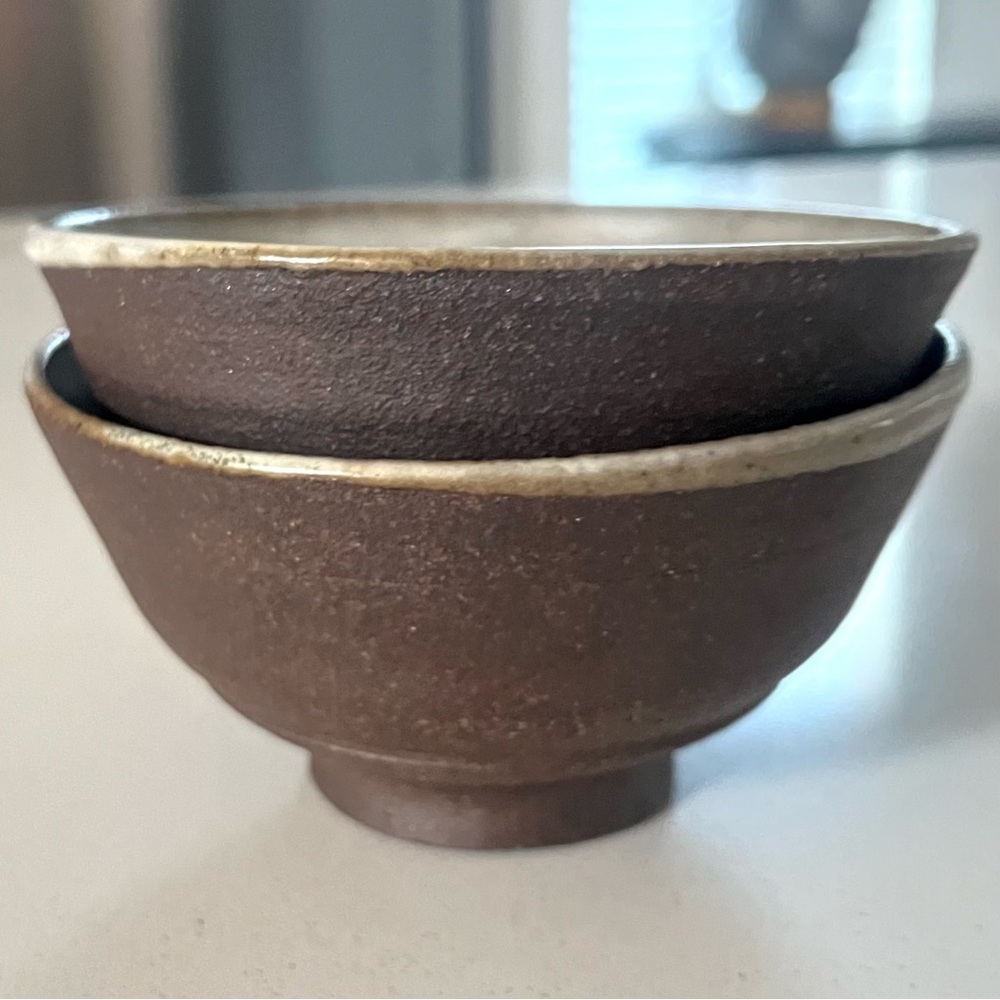 Handmade Studio Art Matcha Tea Bowl Cup Rustic Earthy Brown Pottery